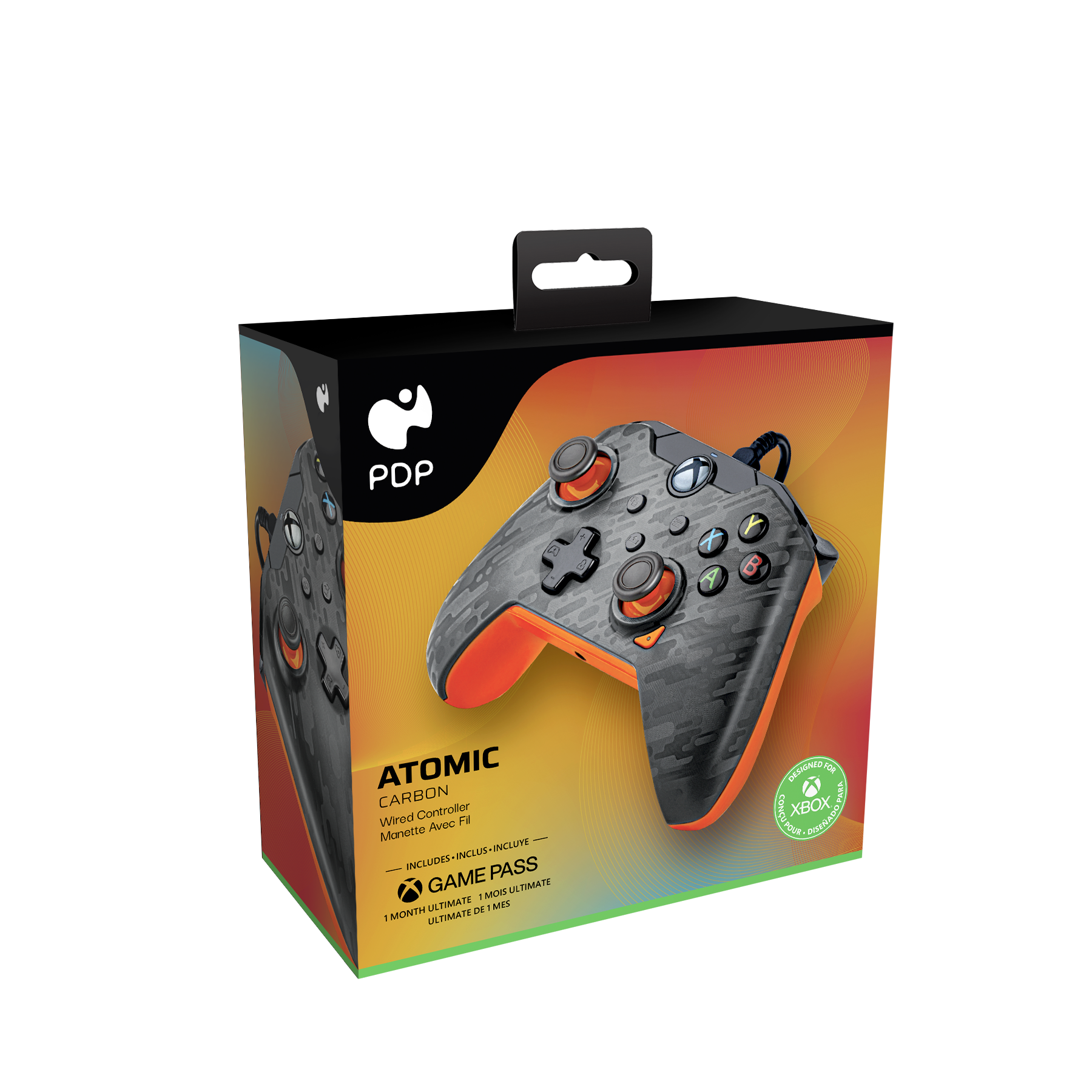 PDP Gaming Con Cable Mando Controller - Atomic Carbon para XBOX Series X & XBOX One