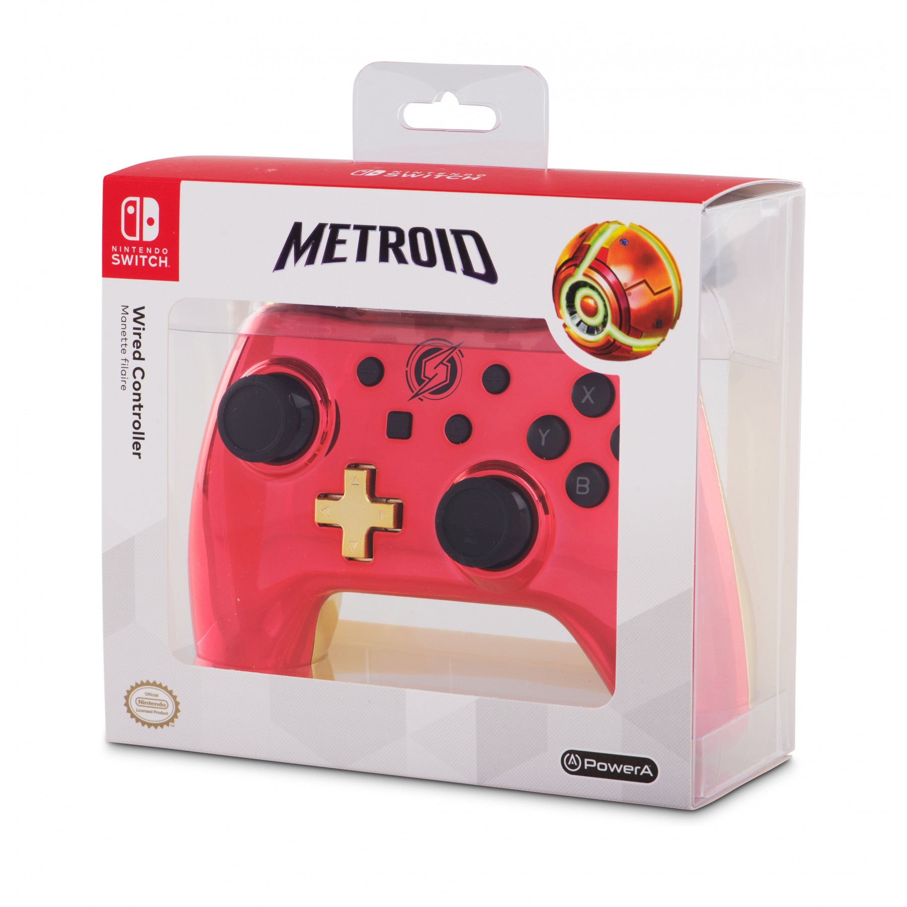 PowerA Con Cable Mando Controller - Chrome Samus para Nintendo Switch