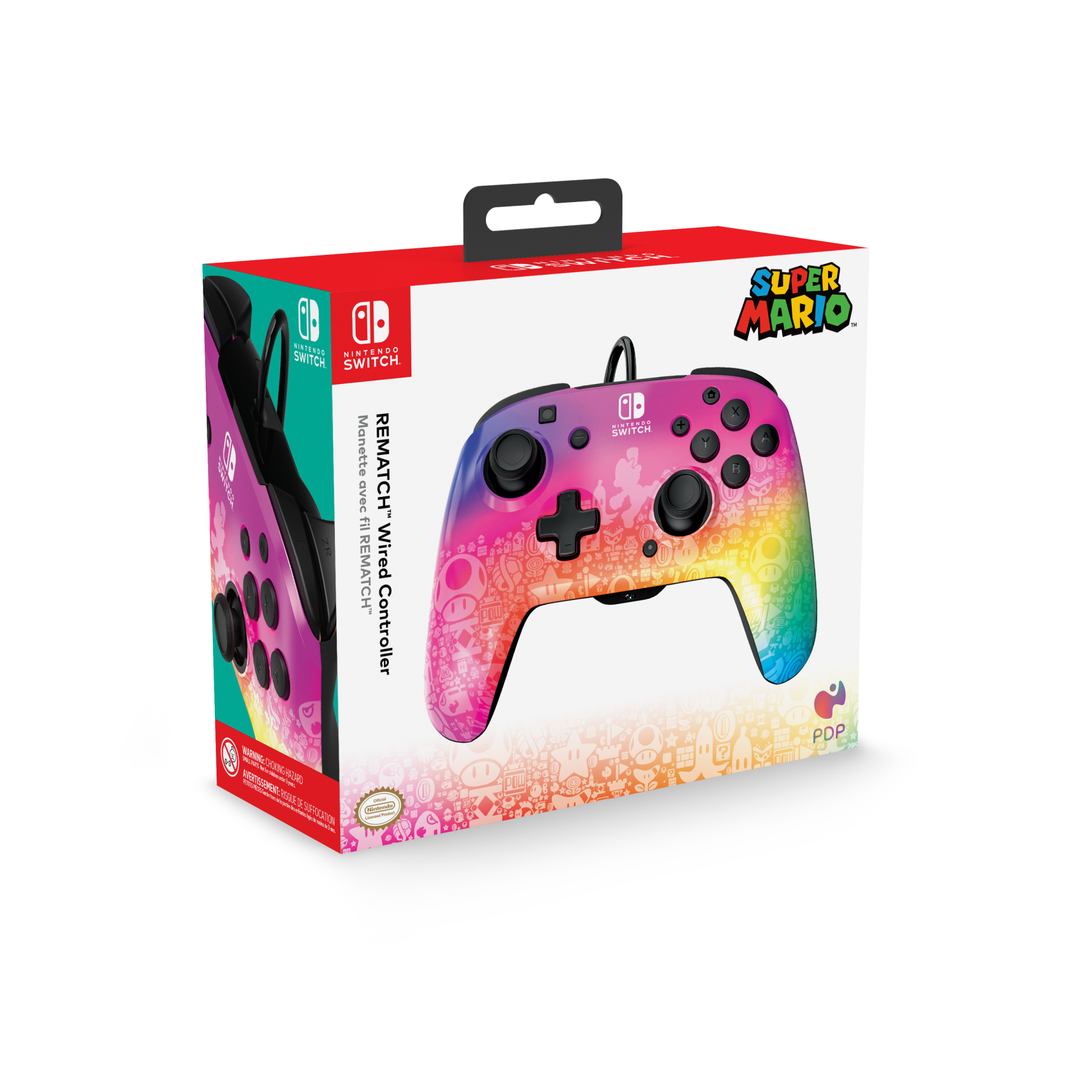 PDP Rematch Con Cable Mando Controller - Star Spectrum para Nintendo Switch