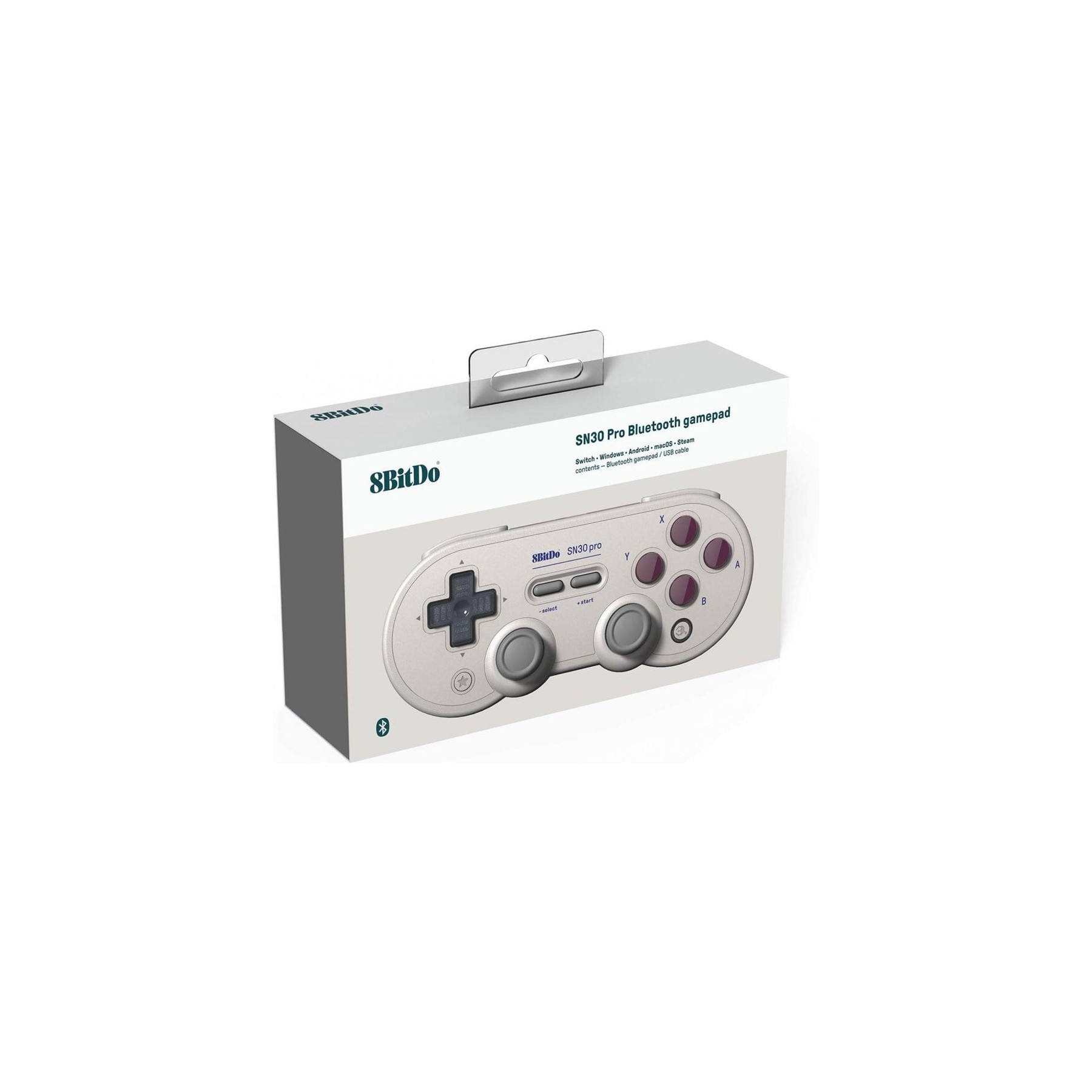 Retro 8BitDo SN30 Pro Classic Bluetooth Controller (White)