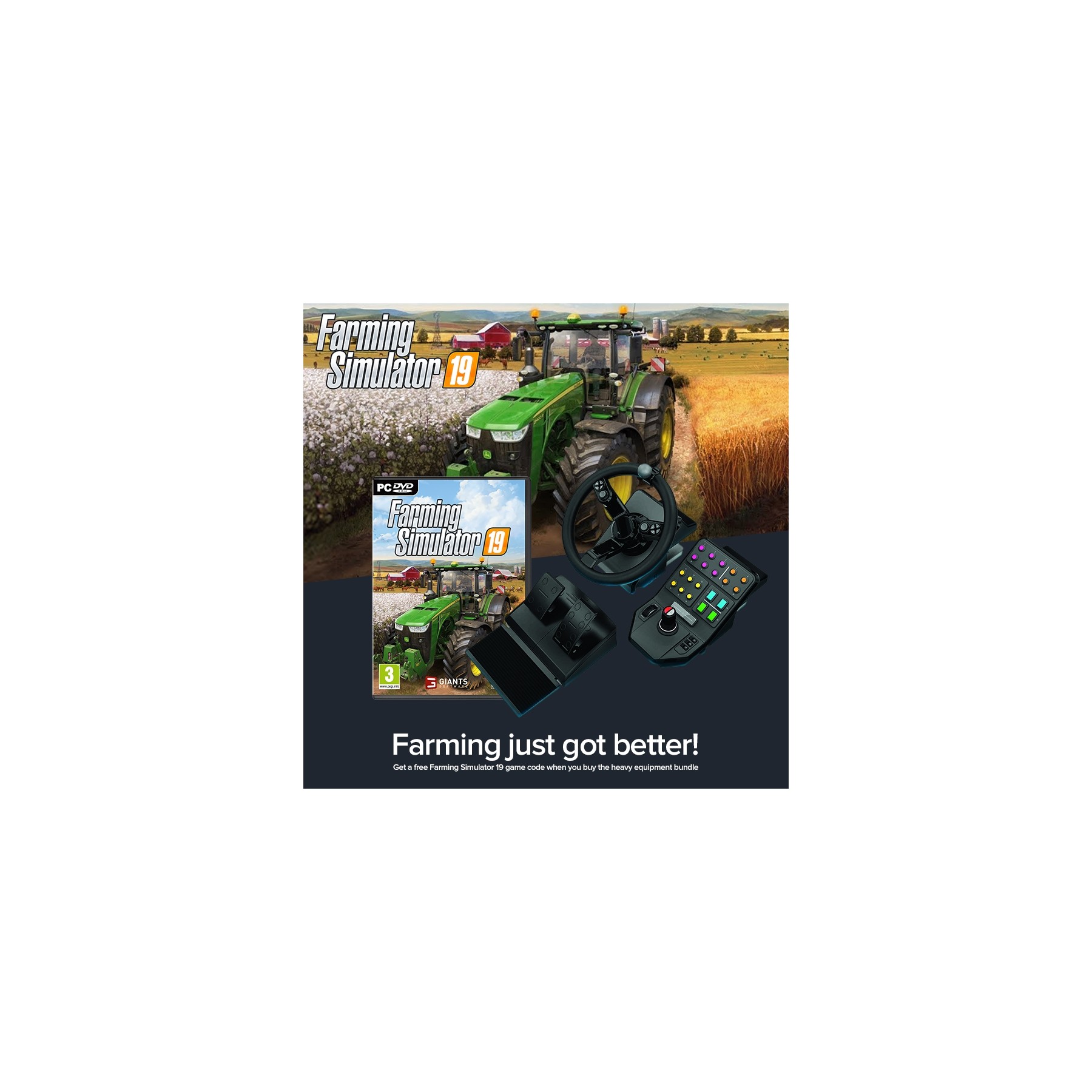 Logitech G Saitek Farming Simulator Controller USB + Farm Sim 19