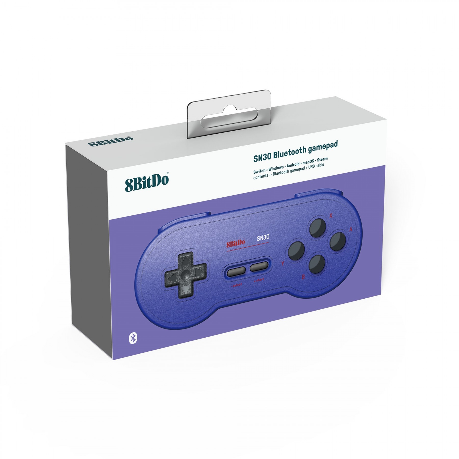 Mando Controlador Nintendo Switch 8BitDo SN30 Bluetooth Gamepad (Blue)