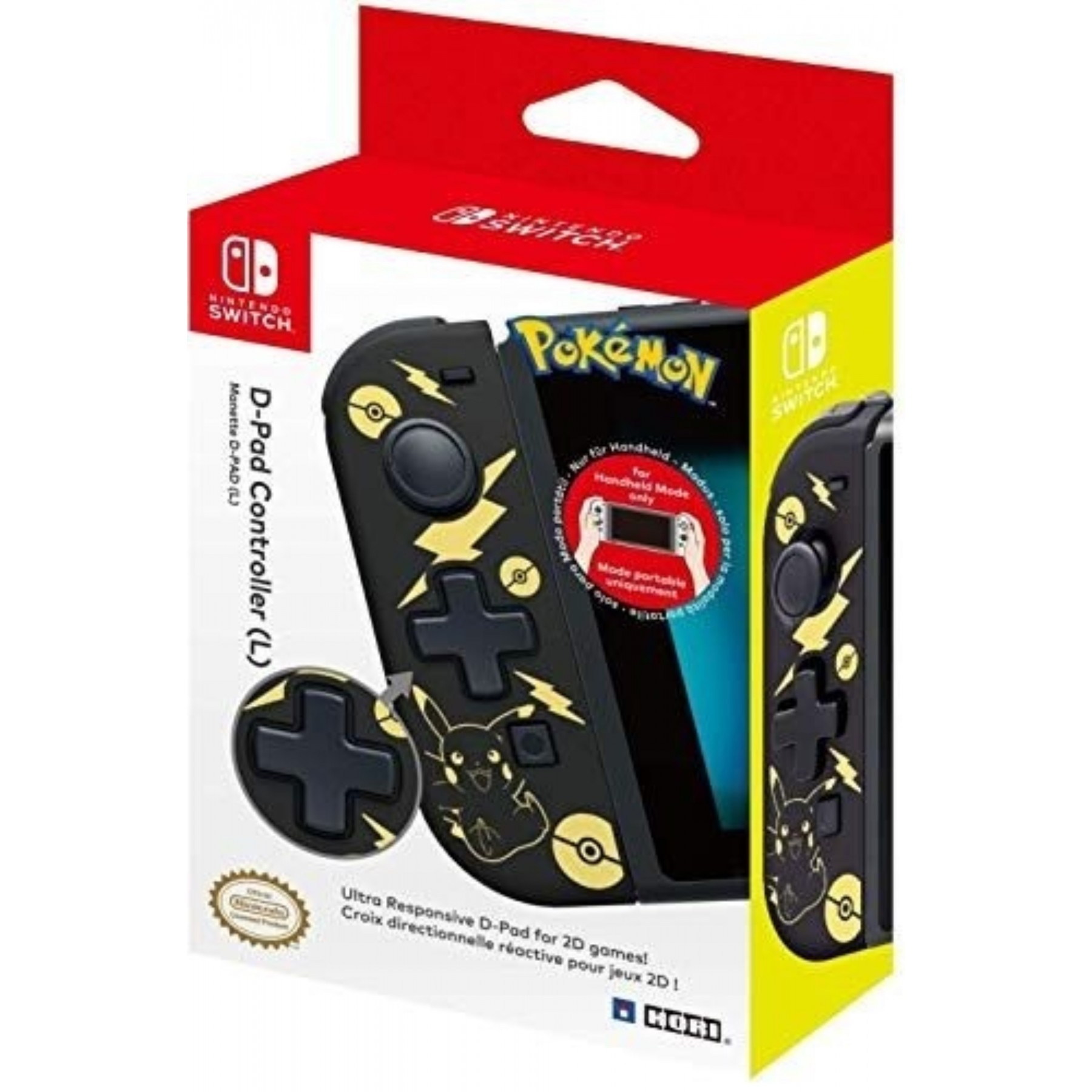 Hori D-PAD Controller - Left - (PIKACHU BLACK & GOLD) - Nintendo Switch