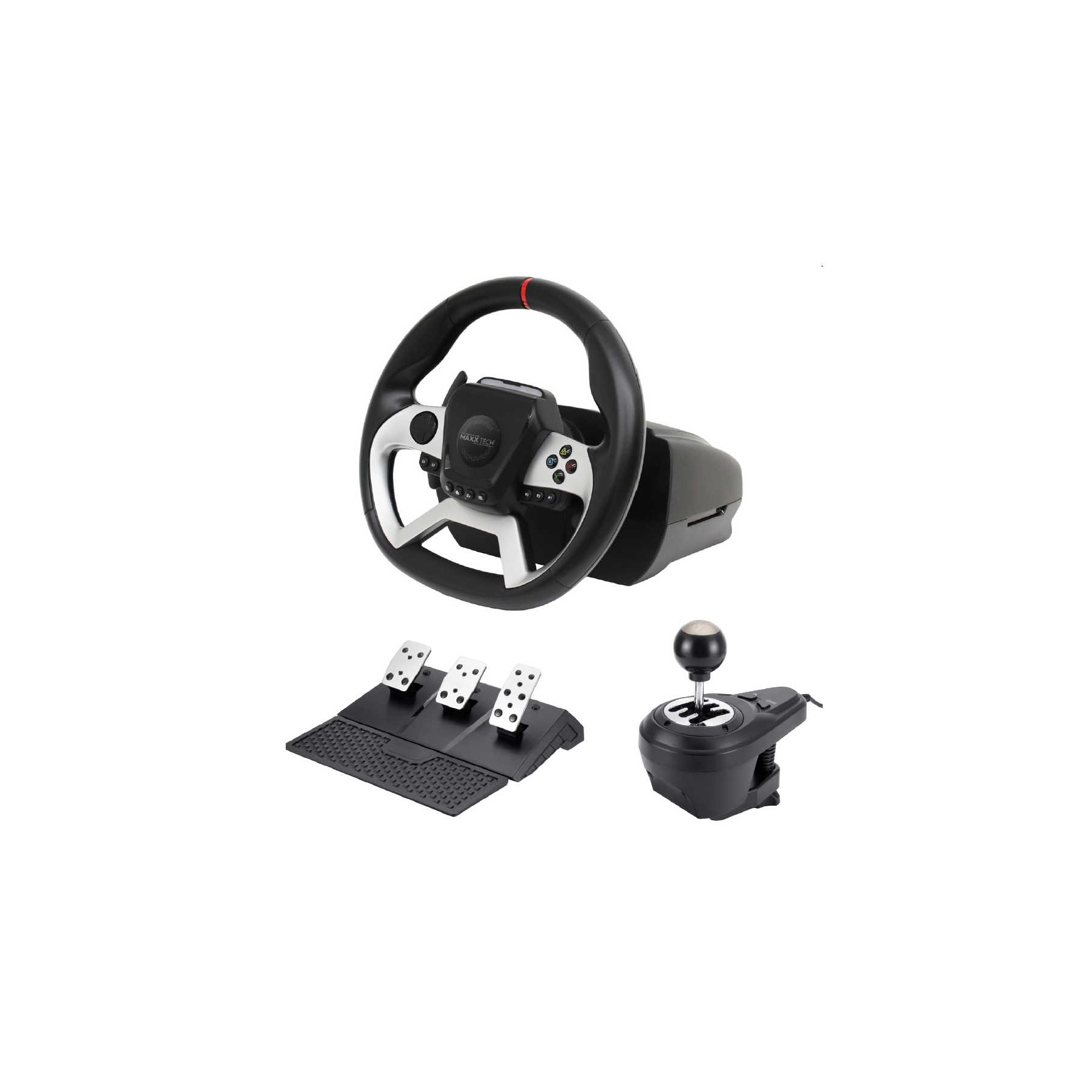 Maxx Tech  Pro FF Volante de Carreras Kit (Wheel, 3-pedal set & shifter) - PS4/PC/ XBOX