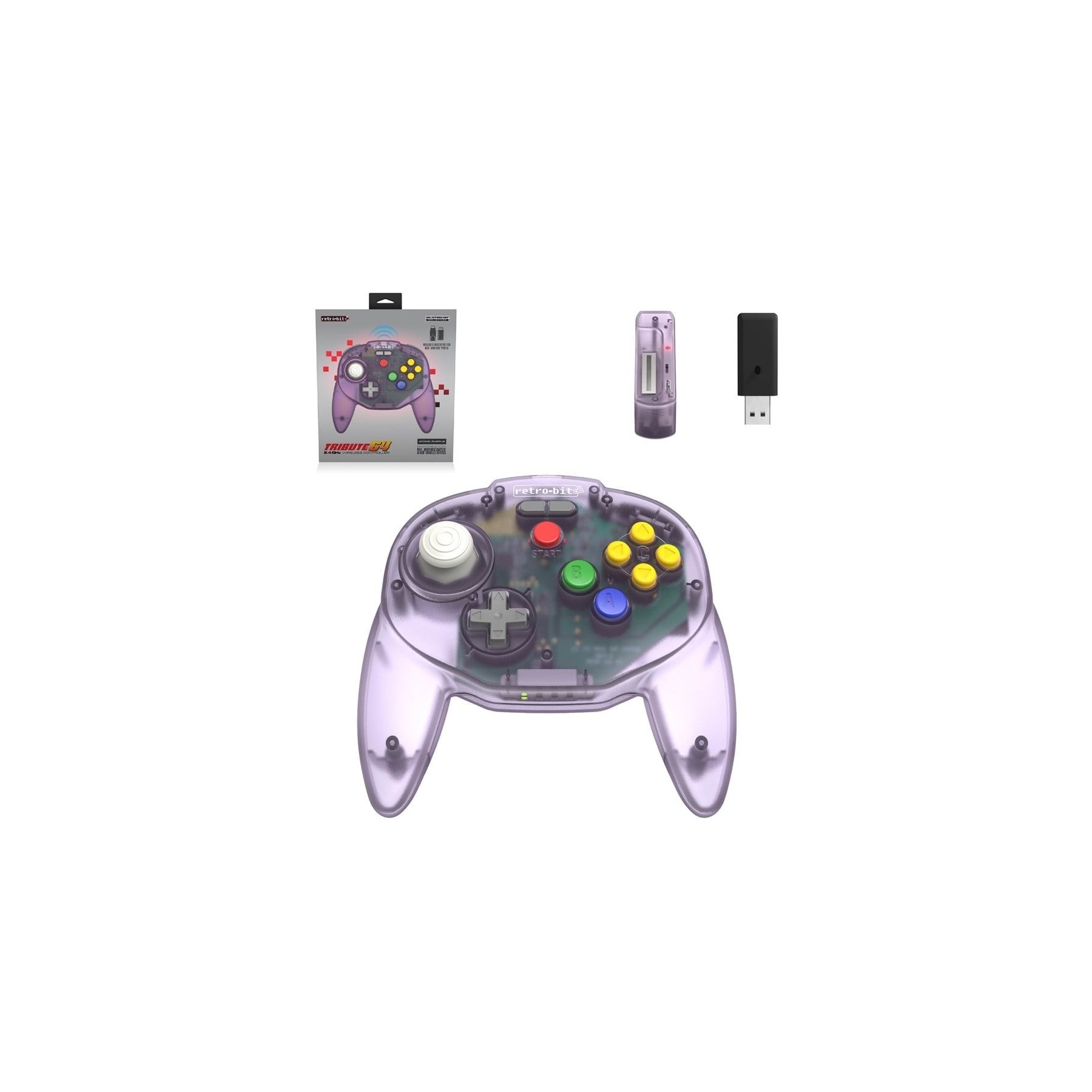 Retro-Bit N64 Tribute 2.4G Inalambrico - Atomic Purple