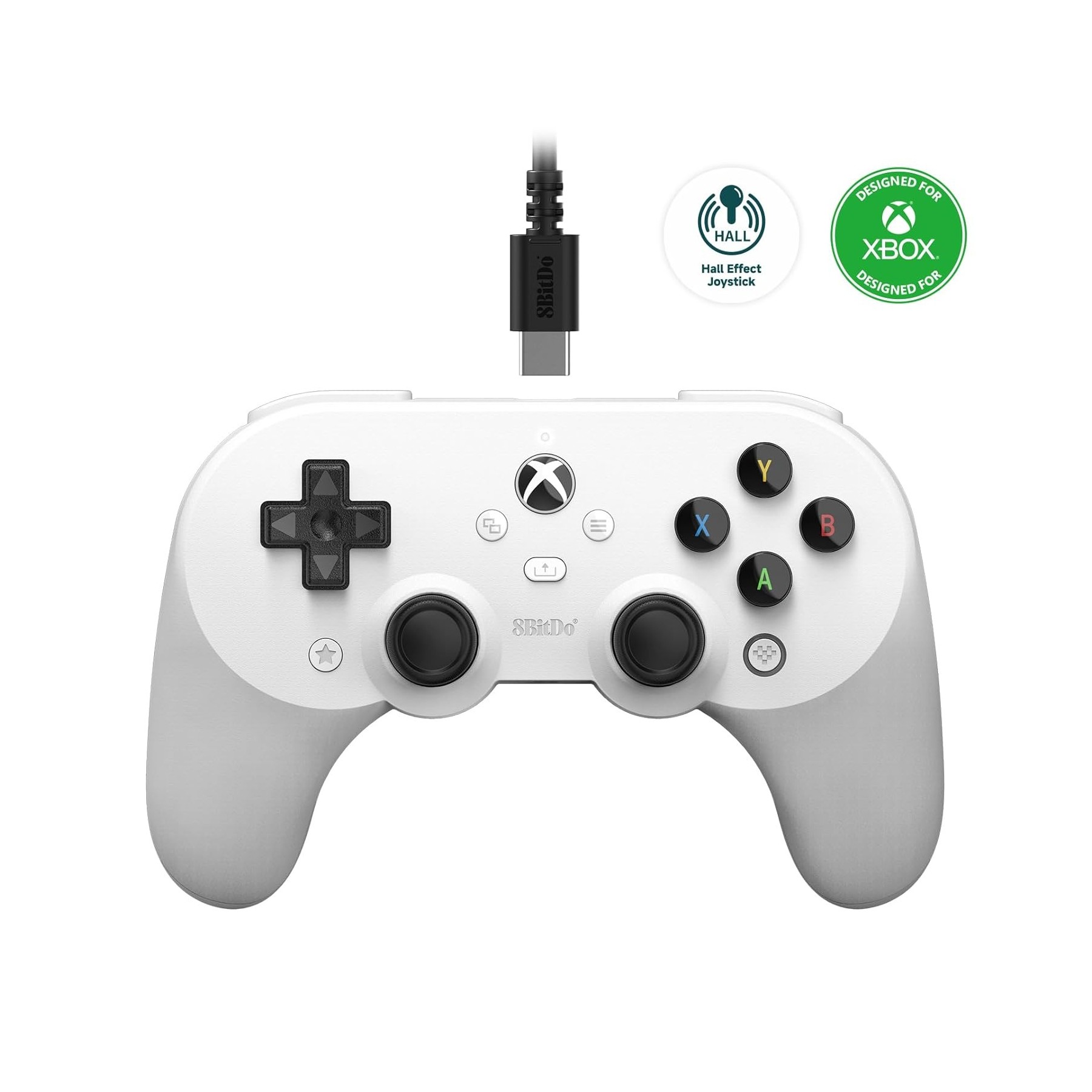 Mando Controlador 8BitDo Pro 2 Con Cable Xbox Gamepad Blanco