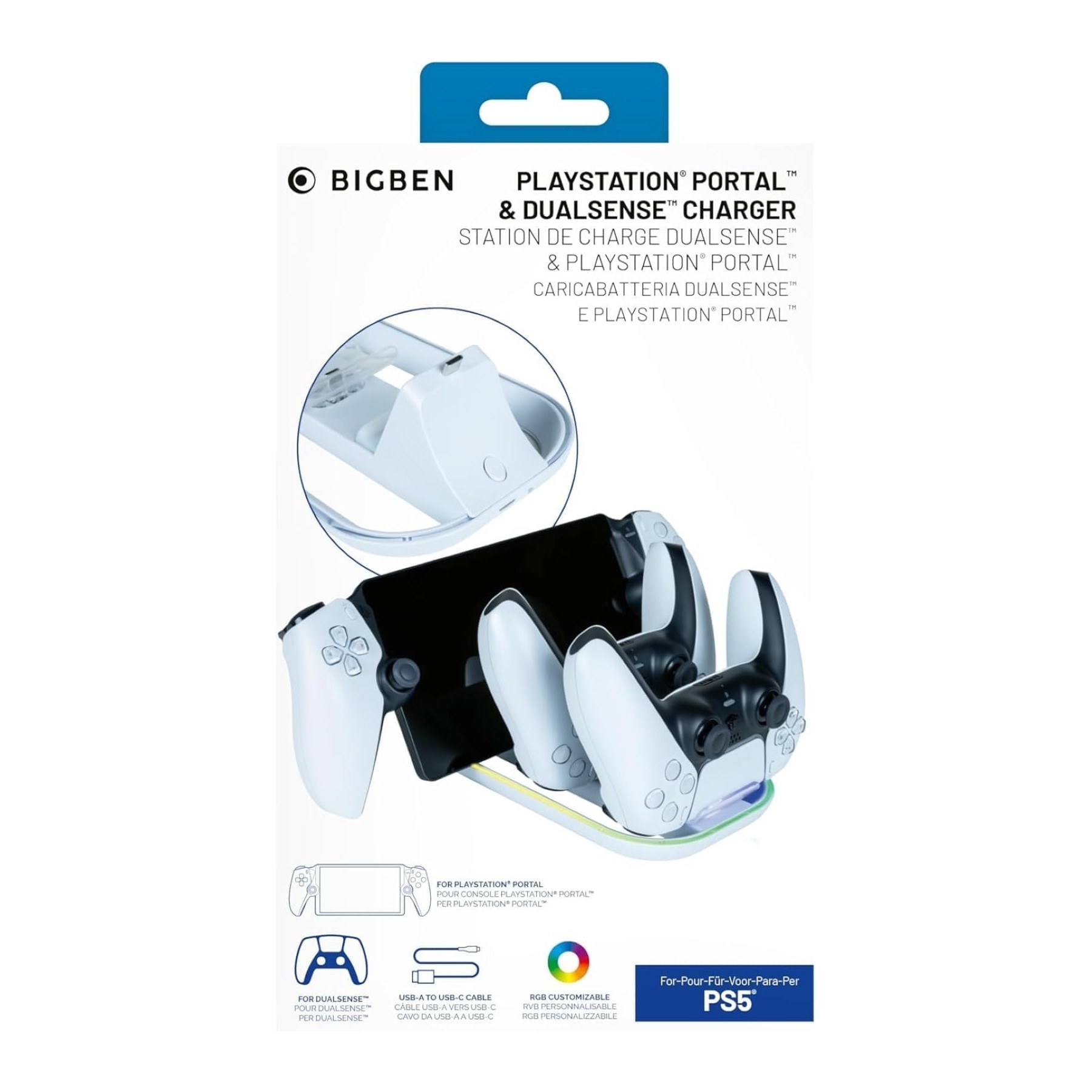 Ricarica 2 Controller Dualsense PS5/PS Portal