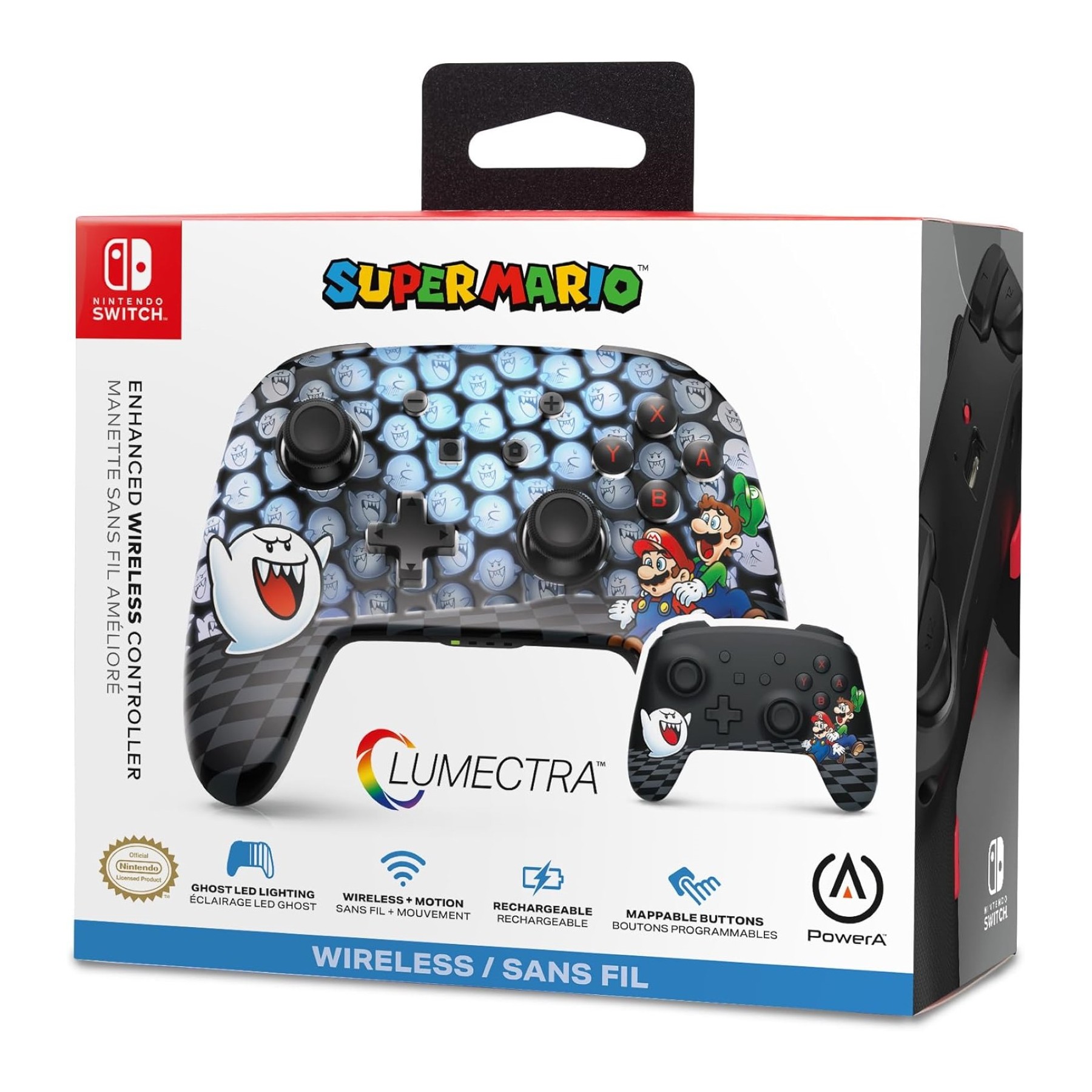 PowerA Enhanced Wireless Controller for Nintendo Switch with Lumectra – Mario Peek-A-Boo
