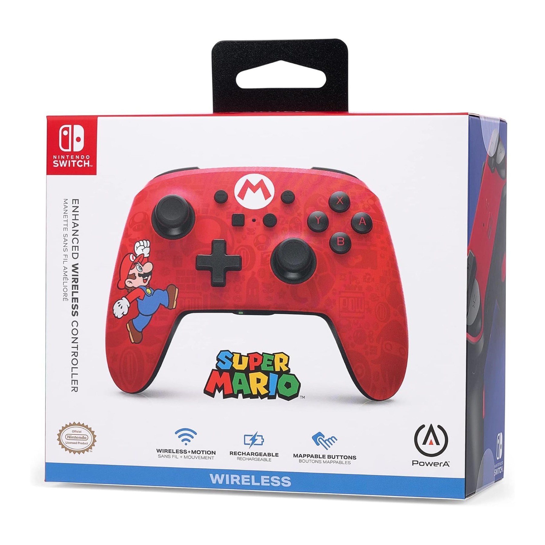 PowerA PowerA Enhanced Wireless Controller for Nintendo Switch -  Here We Go Mario