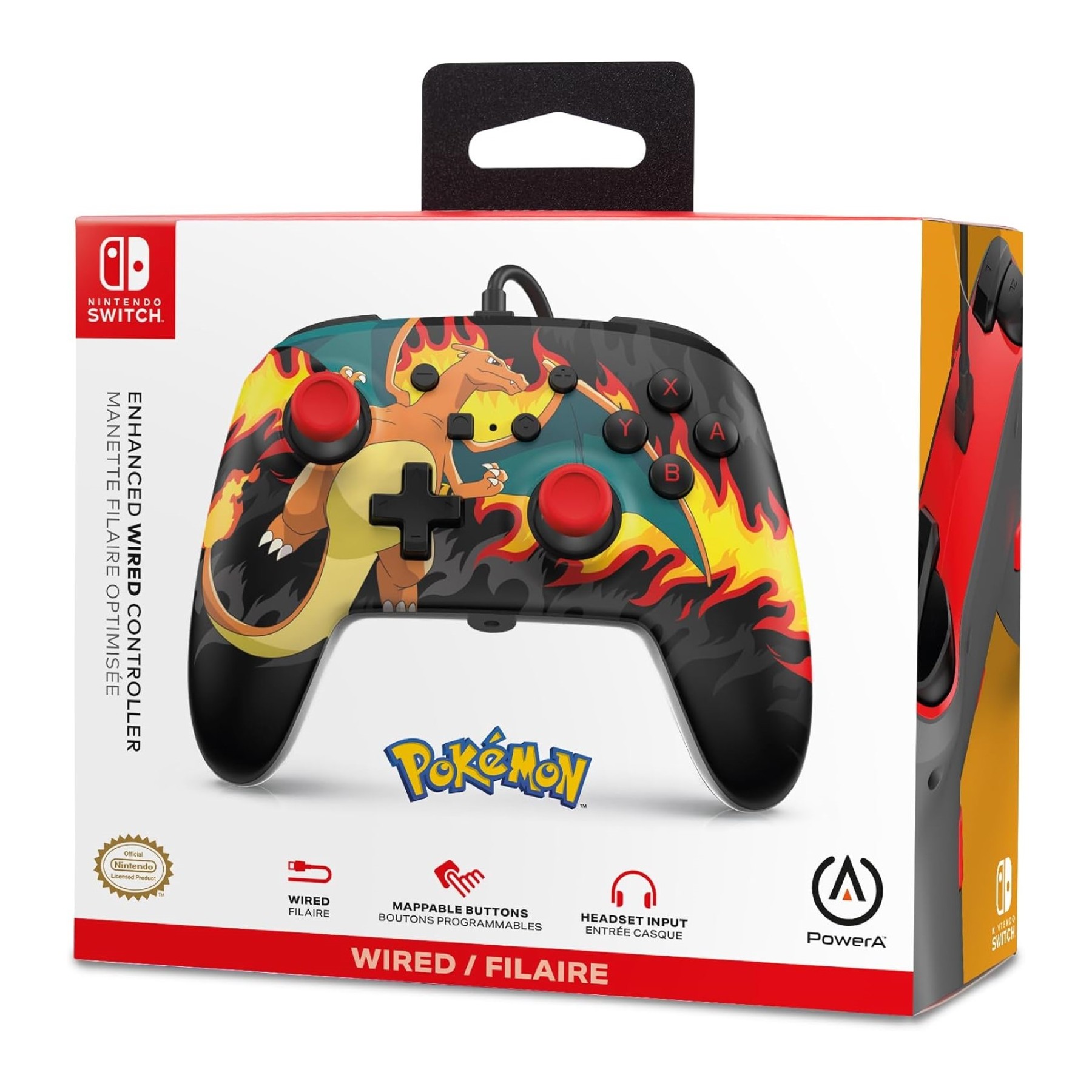 PowerA Enhanced Wired Controller - Charizard Firestorm (Nintendo Switch)