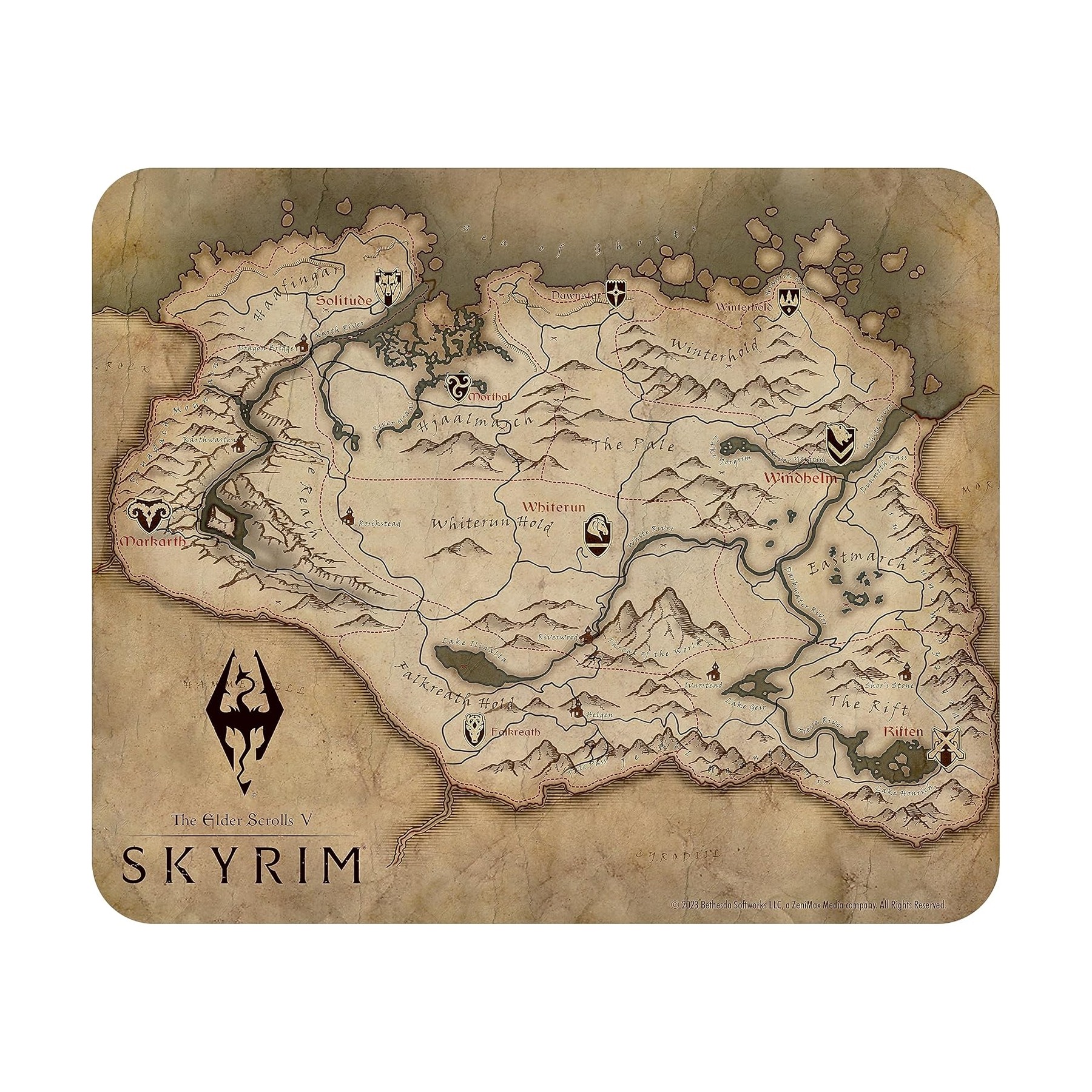 Skyrim Tappetino Mouse Map 23cm