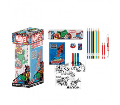 Set papeleria coloreable Marvel