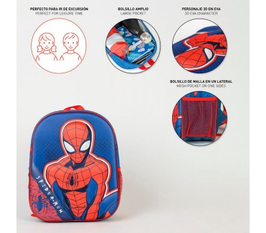 Mochila 3D Spiderman Marvel 31cm