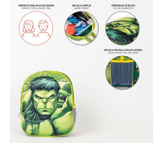 Mochila 3D Hulk Los Vengadores Avengers Marvel 31cm
