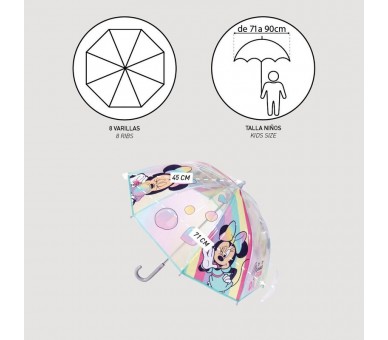 Paraguas manual burbuja Minnie Disney 45cm