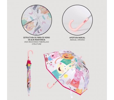 Paraguas manual burbuja Peppa Pig 45cm