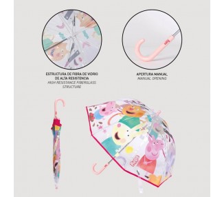 Paraguas manual burbuja Peppa Pig 45cm