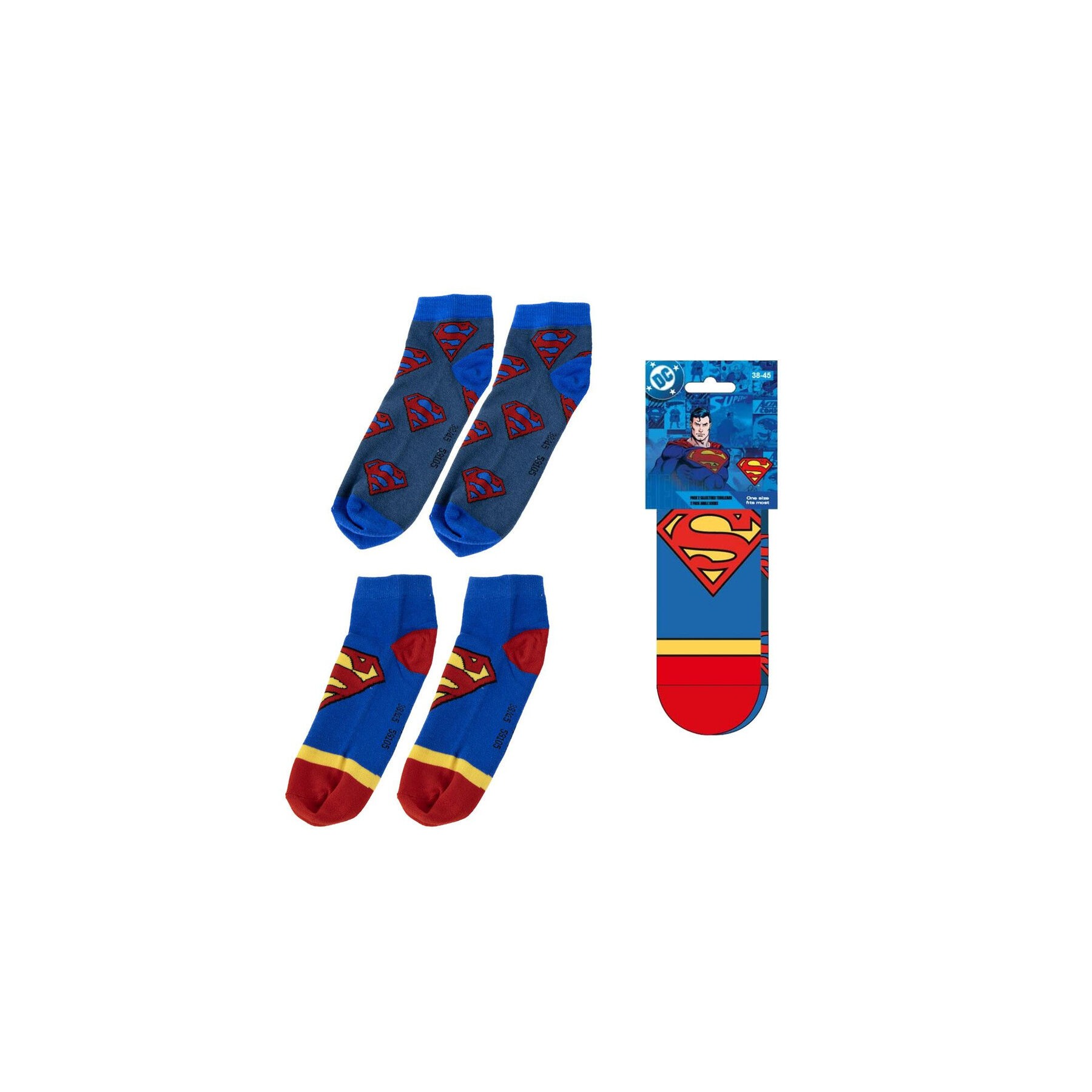 Set 2 pares calcetines Superman DC Comics adulto