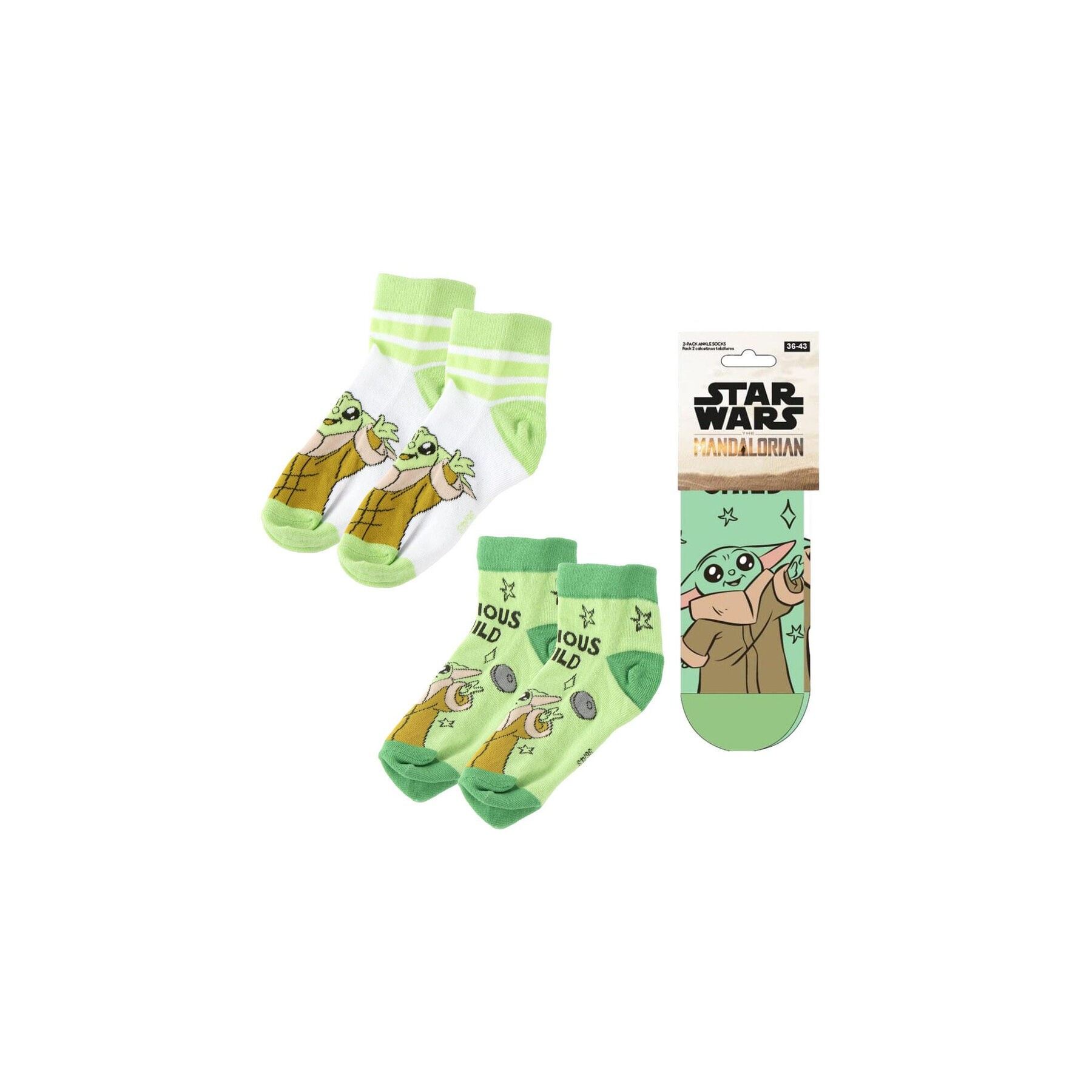 Set 2 pares calcetines Grogu The Mandalorian Star Wars adulto surtido