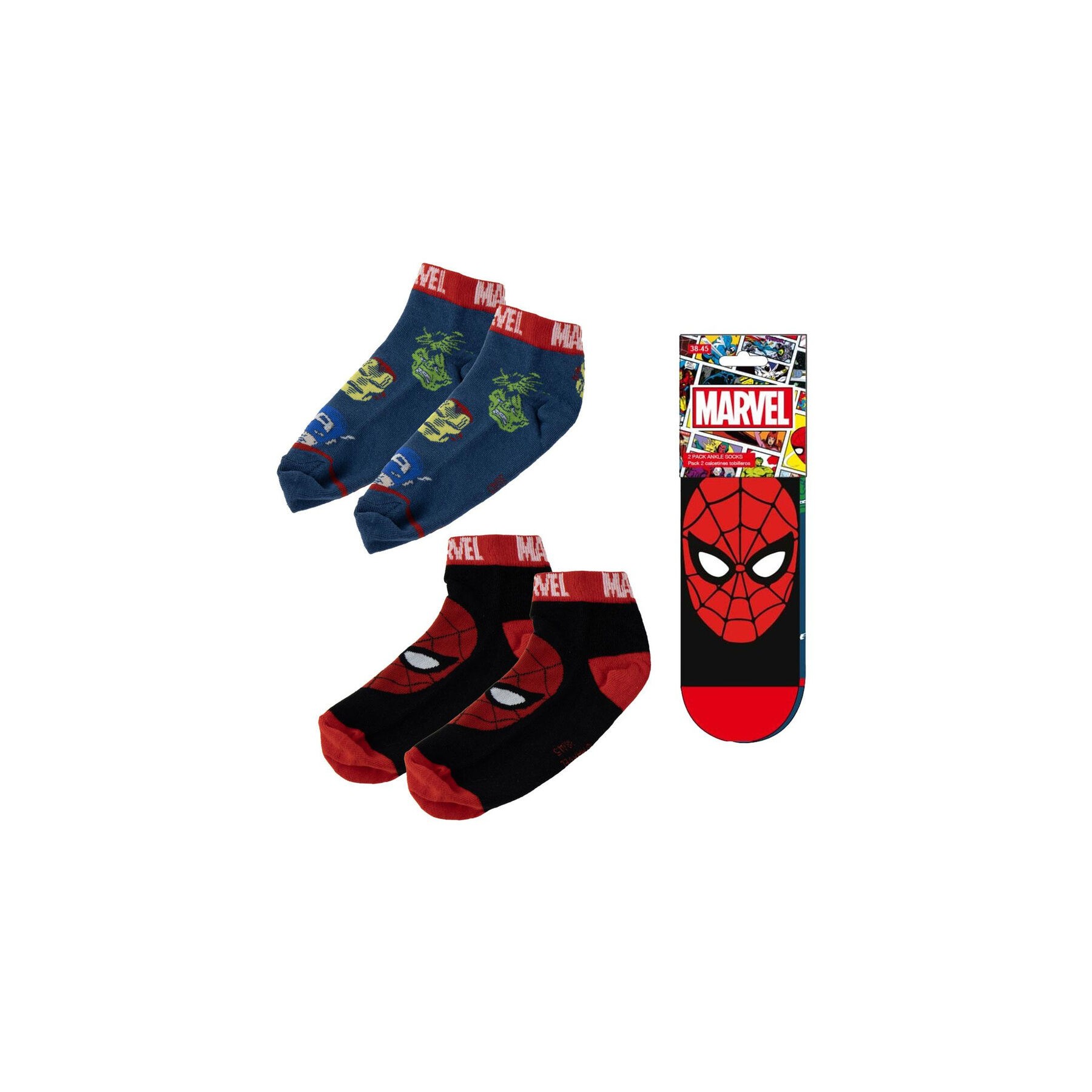 Set 2 pares calcetines Marvel adulto surtido