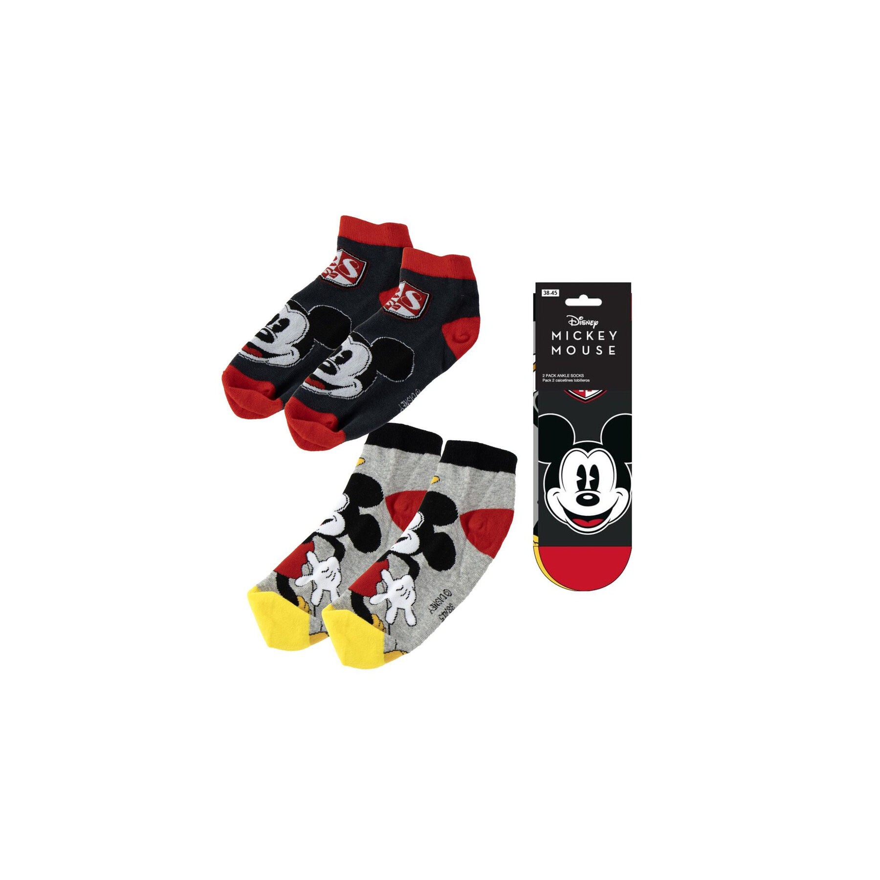 Set 2 pares calcetines Mickey Disney adulto
