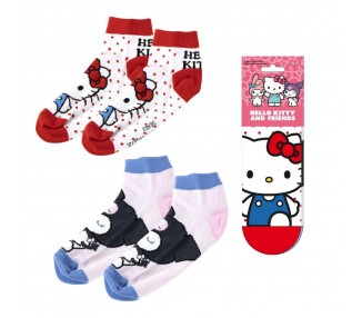 Set 2 pares calcetines Kuromi Hello Kitty adulto