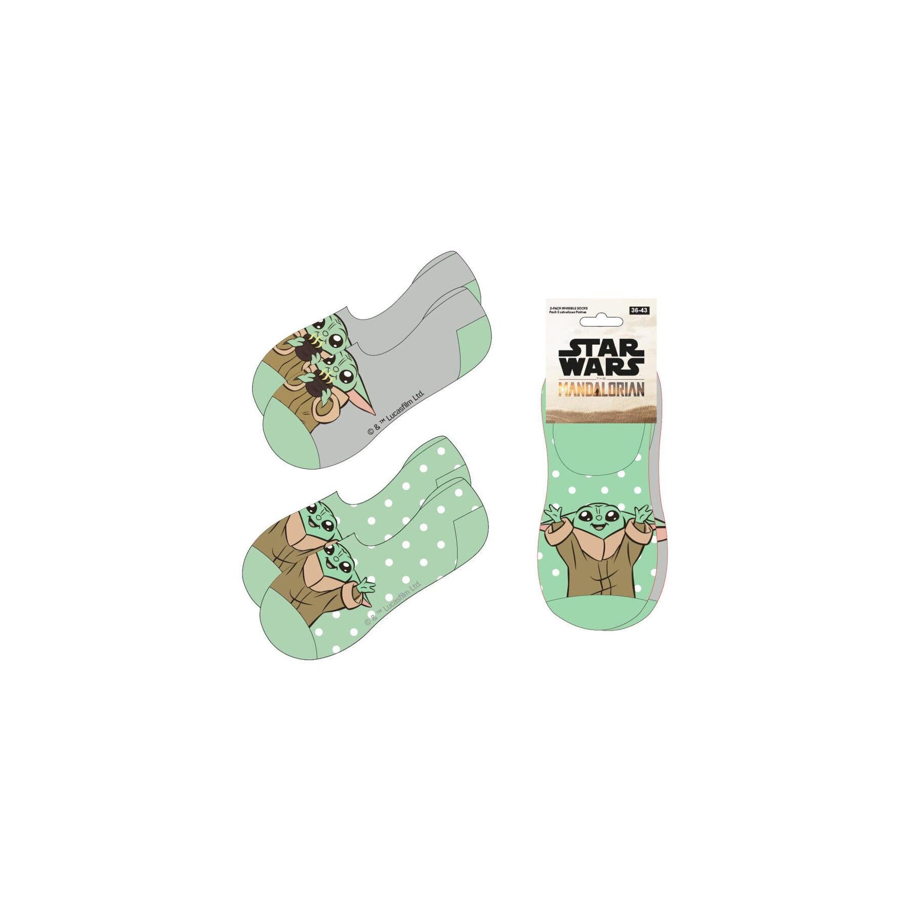 Set 2 pares calcetines Grogu The Mandalorian Star Wars adulto surtido