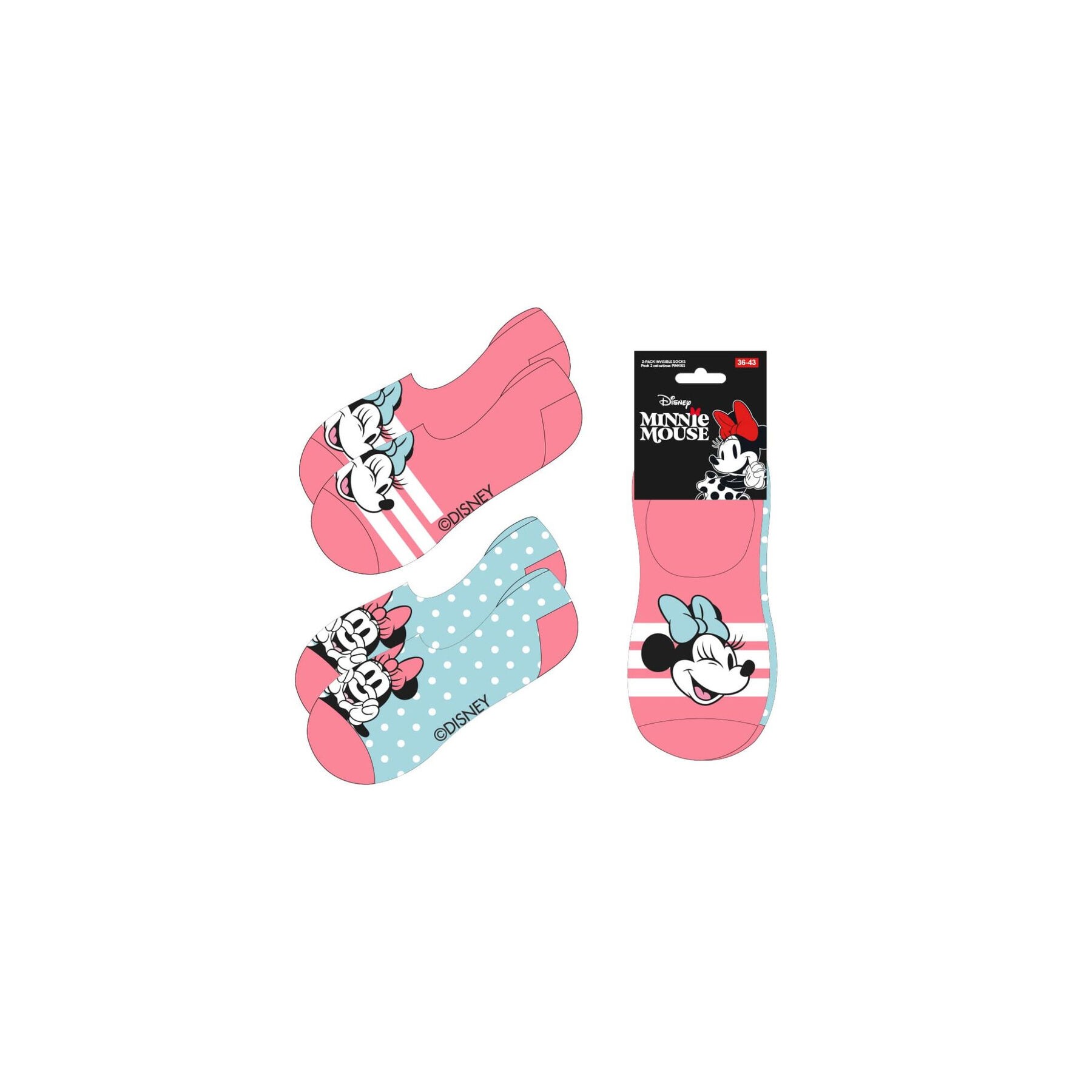 Set 2 pares calcetines Minnie Disney adulto