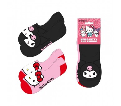 Set 2 pares calcetines Kuromi Hello Kitty adulto