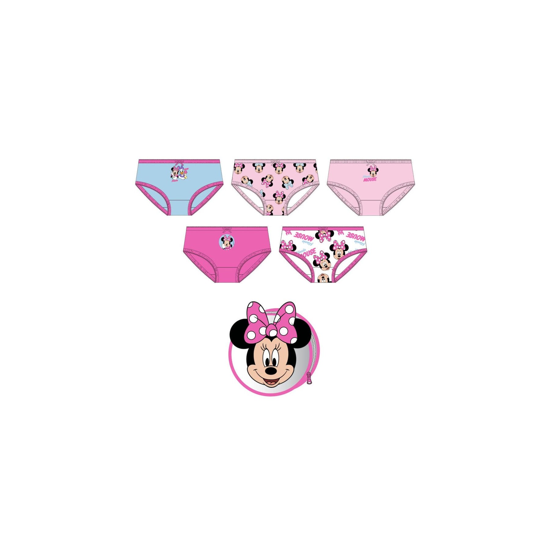 Set 5 braguitas Minnie Disney