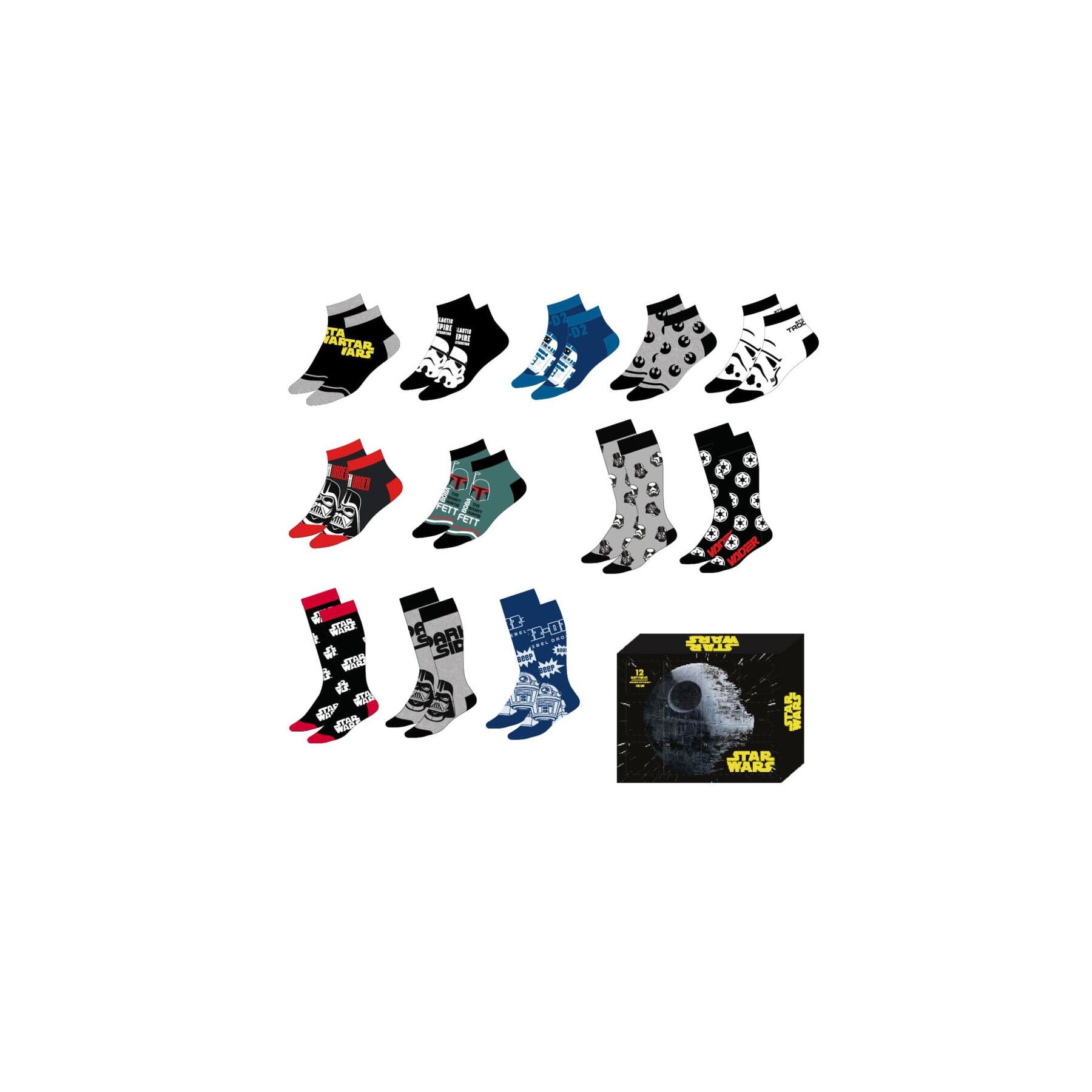 Set 12 pares calcetines Star Wars adulto