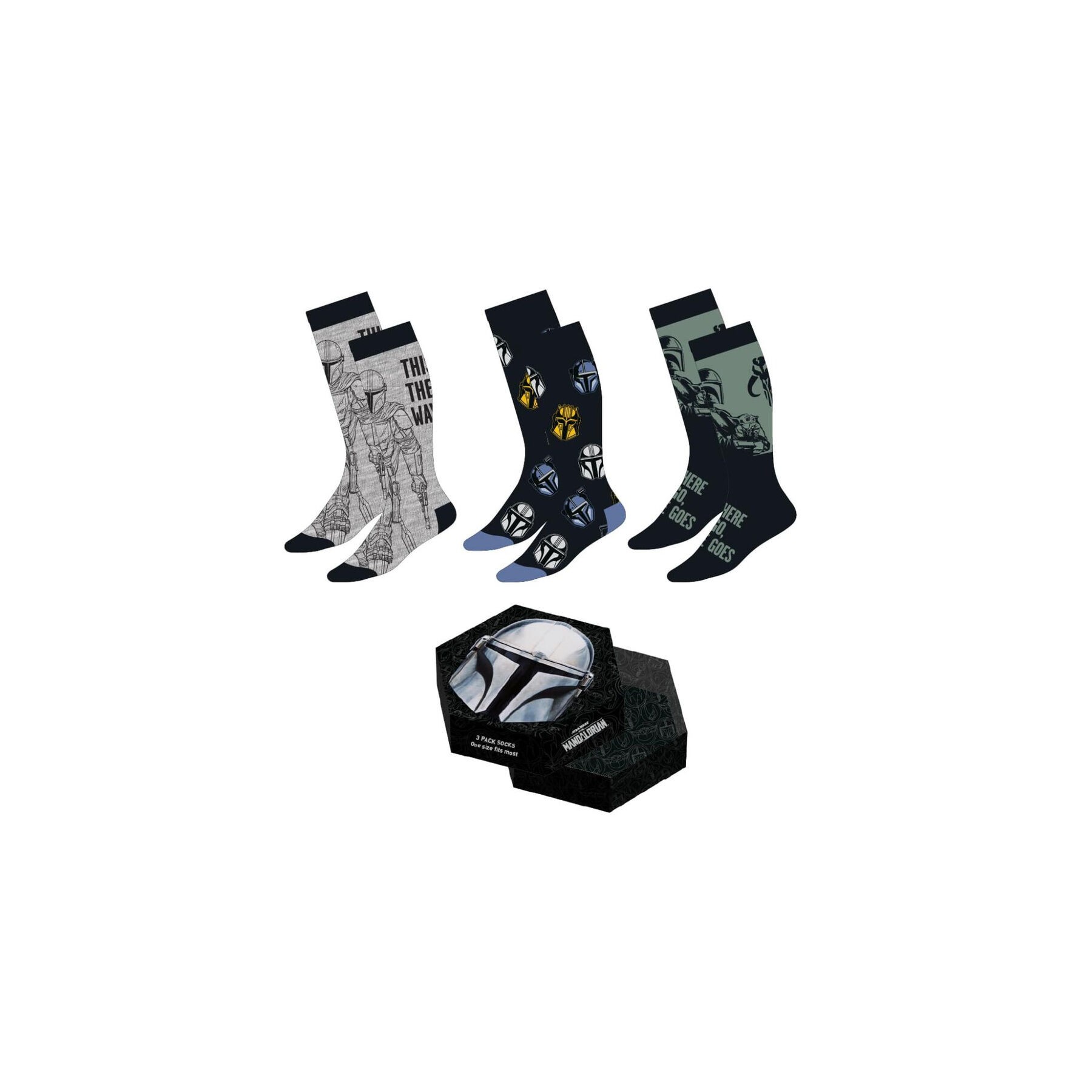 Set 3 pares calcetines The Mandalorian Star Wars adulto