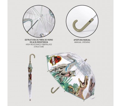 Paraguas manual burbuja Jurassic Park 45cm