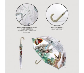 Paraguas manual burbuja Jurassic Park 45cm