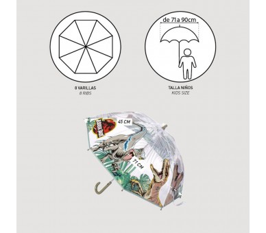 Paraguas manual burbuja Jurassic Park 45cm