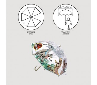 Paraguas manual burbuja Jurassic Park 45cm