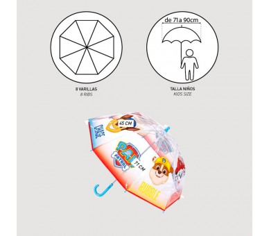 Paraguas manual burbuja Patrulla Canina Paw Patrol 45cm