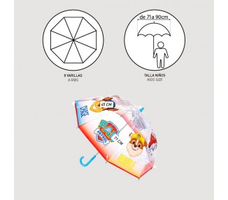 Paraguas manual burbuja Patrulla Canina Paw Patrol 45cm