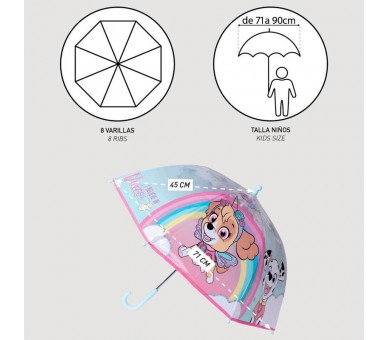 Paraguas manual burbuja Skye Patrulla Canina Paw Patrol 45cm