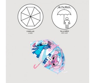 Paraguas manual burbuja Stitch Disney 45cm