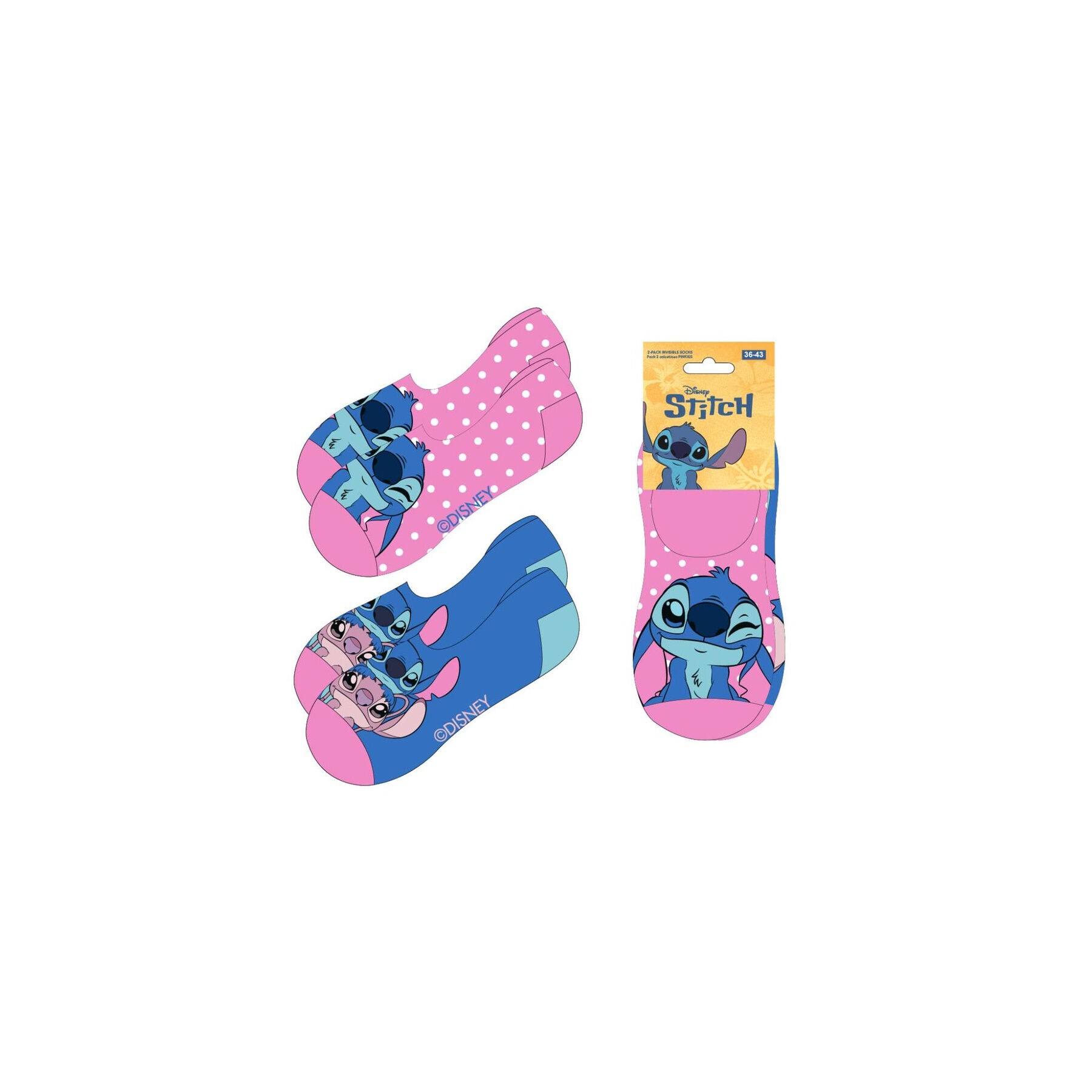 Set 2 pares calcetines Stitch Disney adulto
