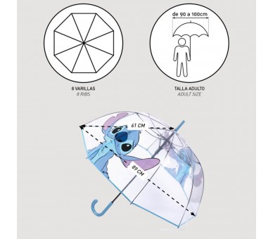 Paraguas manual Stitch Disney 60cm