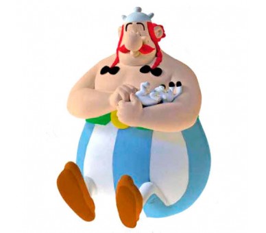 Figura hucha Obelix Sentado Asterix El Galo 17cm
