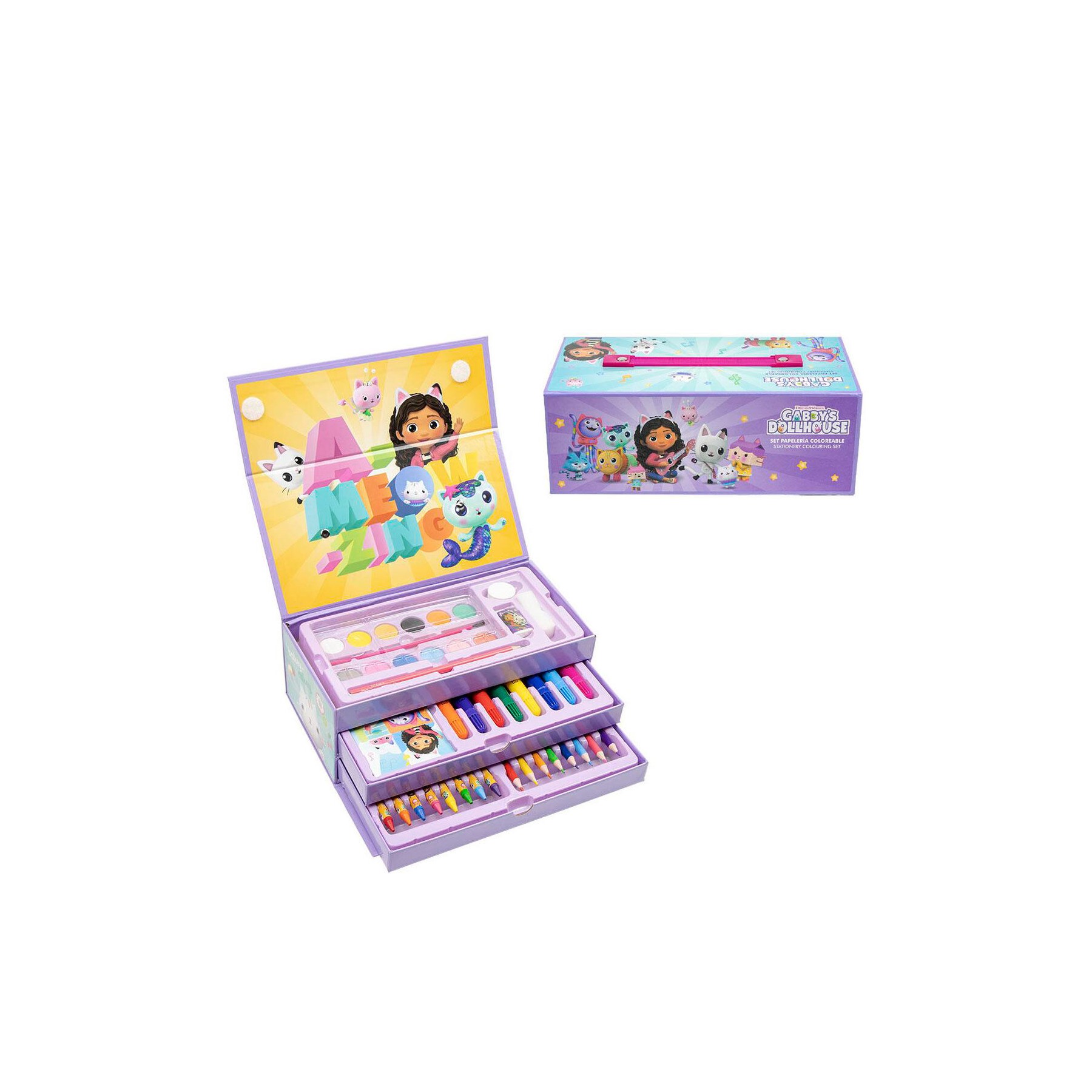 Maletin papeleria coloreable La Casa de Muñecas de Gabby
