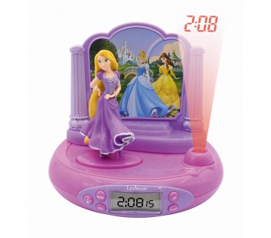 Reloj Despertador Proyector 3D Rapunzel Princesas Disney
