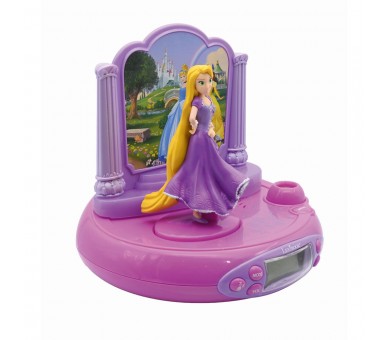 Reloj Despertador Proyector 3D Rapunzel Princesas Disney