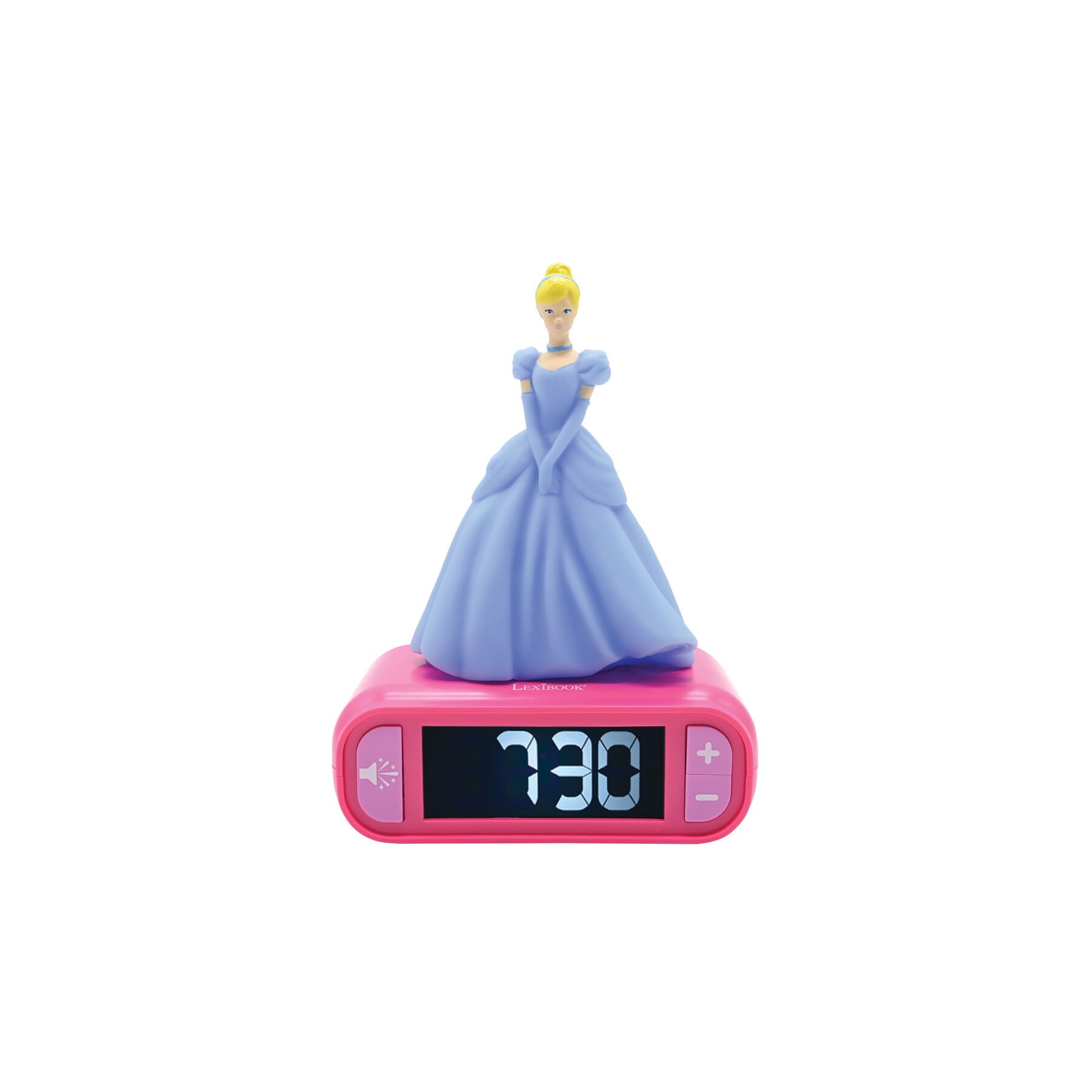 Reloj Despertador Luz Nocturna 3D Cenicienta Princesas Disney