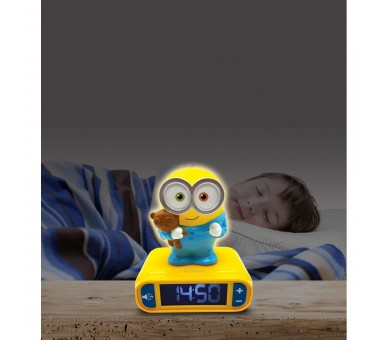 Reloj Despertador Luz Nocturna 3D Minions