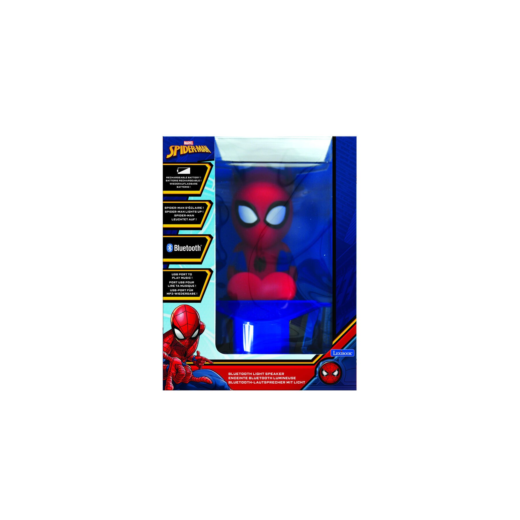 Altavoz Bluetooth Figura Luminosa Spiderman Marvel