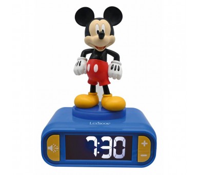 Reloj Despertador Luz Nocturna 3D Mickey Disney